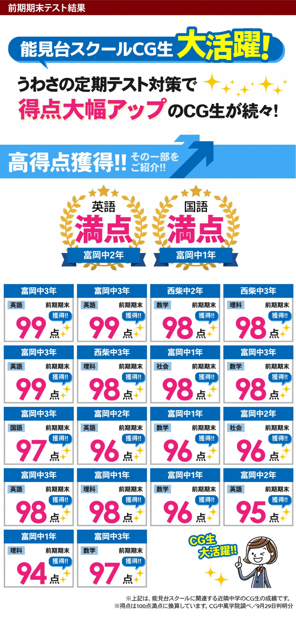 中学生 定期テストで得点アップ!