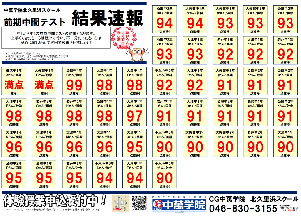 北久里浜スクール Cg中萬学院 神奈川県横須賀市の中高一貫校受験 高校受験に強い学習塾 進学塾 北久里浜スクール Cg中萬学院 神奈川県横須賀市の中高一貫校受験 高校受験に強い学習塾 進学塾