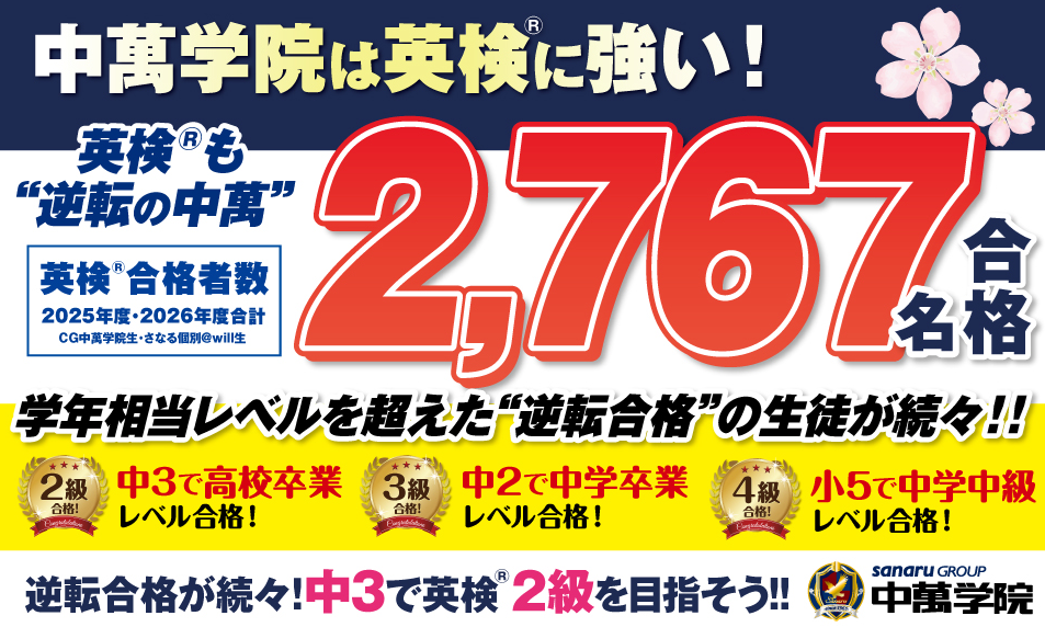 2025年度英検® 2222名合格！